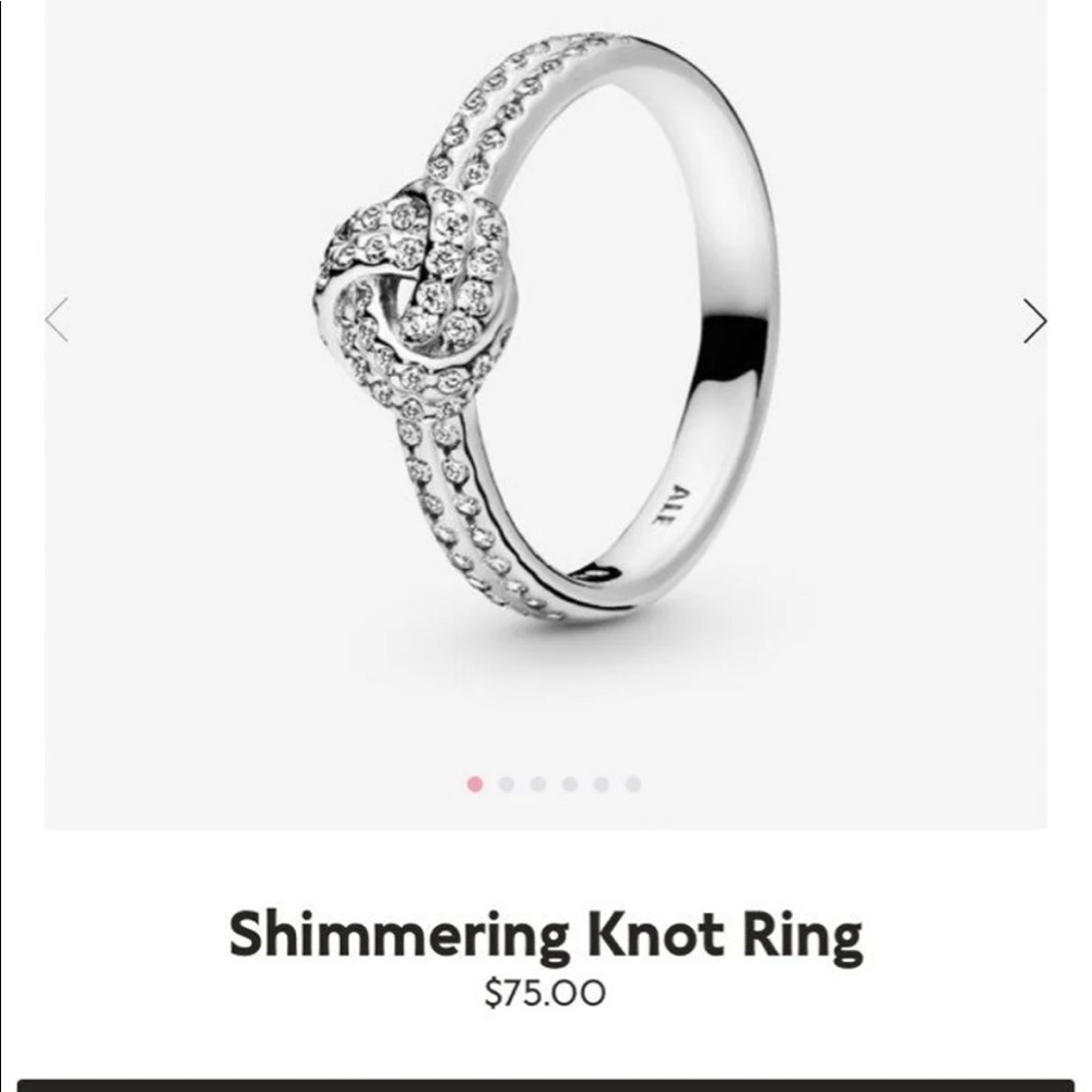 PANDORA SHIMMERING KNOT RING SIZE 54